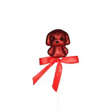 Dekoartikel / Abschieer Glitzer Hund 17 cm