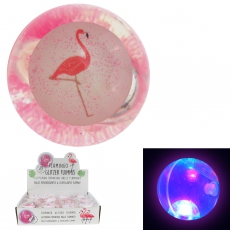 LED Glitzer Flummi Flamingo 65 mm