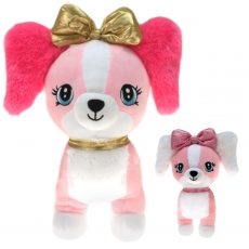 Plsch Hund mit Schleife Girly 25cm