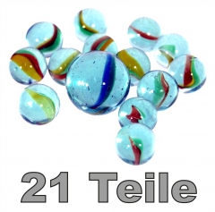 21 Murmeln in Netz, 20 + 1 groe