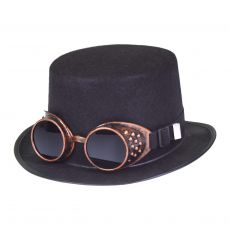 Zylinderhut Steampunk mit Brille