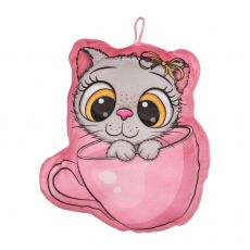 Katze in Tasse Kissen 18cm