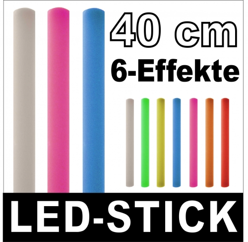 6x Blau LED Glow-Stick Party-Licht Knicklicht Schaumstoff-Leucht-Stab Blink-Stab 