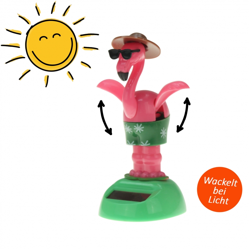 Solar Wackelfigur Dancing Flamingo Wackelkopffigur solar pal Sommer Urlaub 