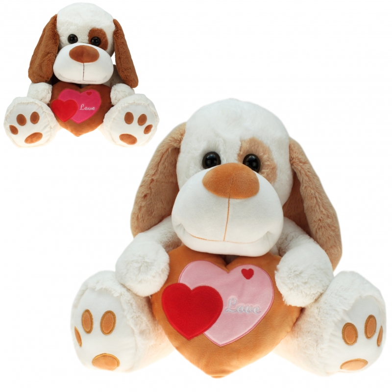 Plüsch Hund mit Herz " Hauke " 30 cm
