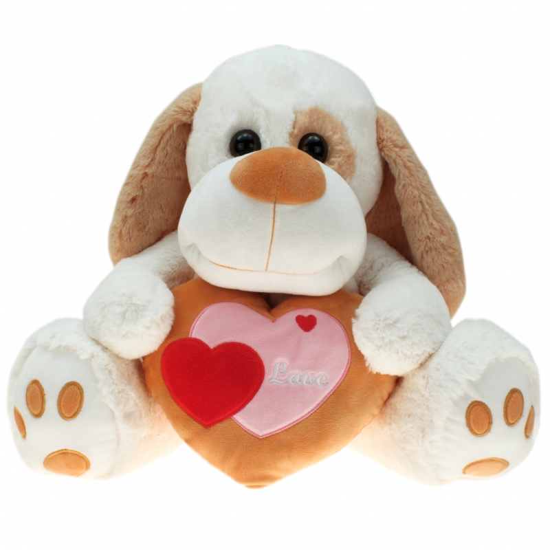 Plüsch Hund mit Herz " Hauke " 30 cm