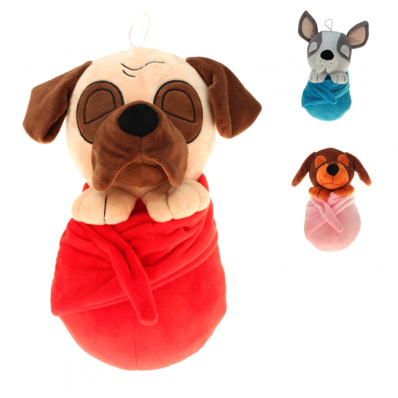 30 cm Hund im Handtuch 3fach sortiert