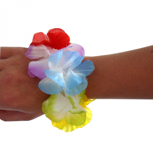 100 Stück Blumenarmband Blumenketten Hawaiikette Hawaii Ketten Armband Haarband 