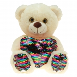 Plsch Br mit Herz Pailletten 25cm